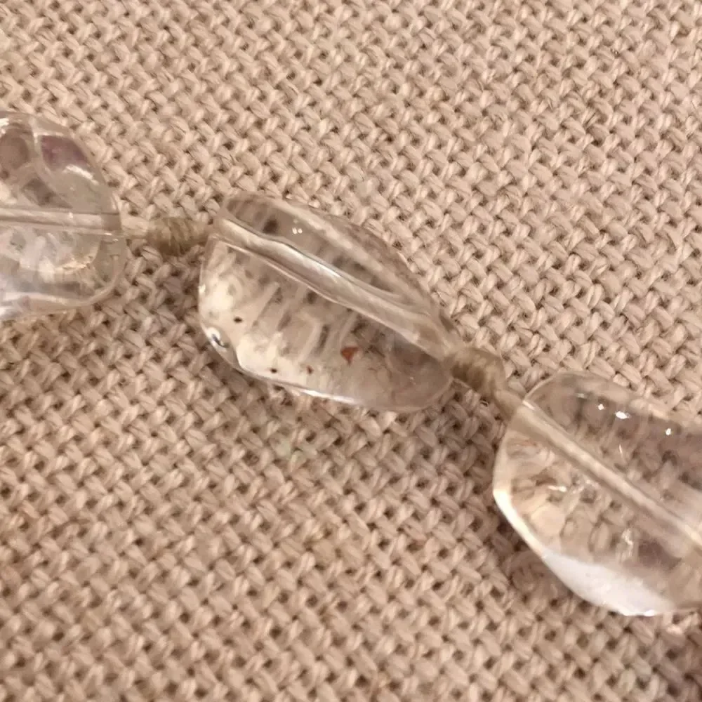 Polished Clear Quartz Gem Rock Necklace 17.75”